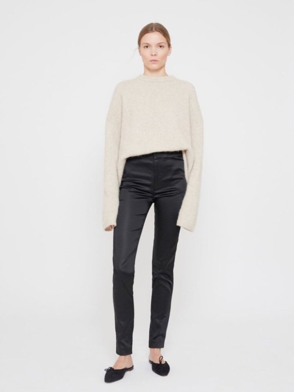 Toteme Ruiz Satin Pant in Black Size Large